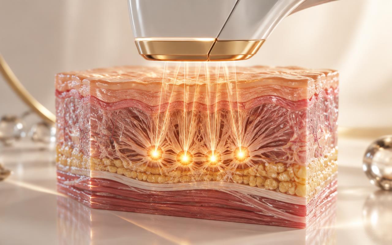 Moving illustration of how Non-Surgical Lift & Firm works under the skin